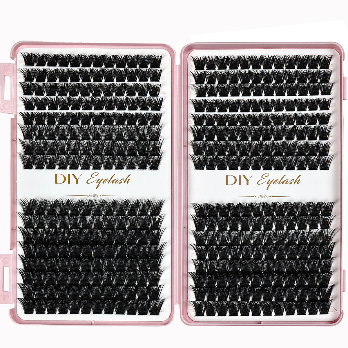 384pcs Individual Lashes 10-14mm Cluster Lashes Natural Look Mixed Tray DIY Eyelash Extensions Volume Clusters for Eyelashes